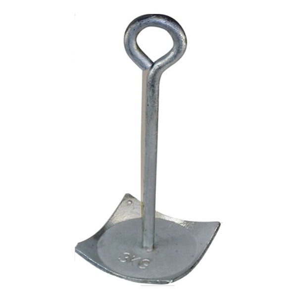 Tallerkenanker 3kg, galvaniseret stål, 160x160 mm