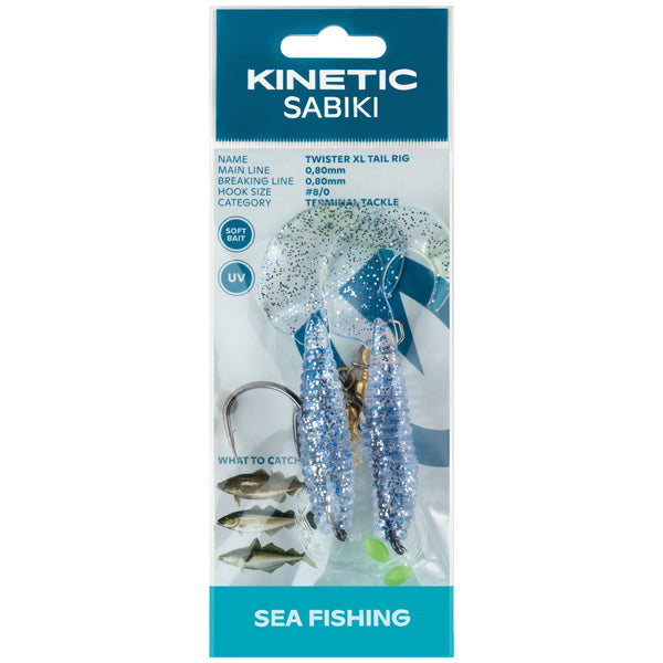 Kinetic, Sabiki Twister XL, Blue/silver, #8/0 krog, Ø 0,8 mm