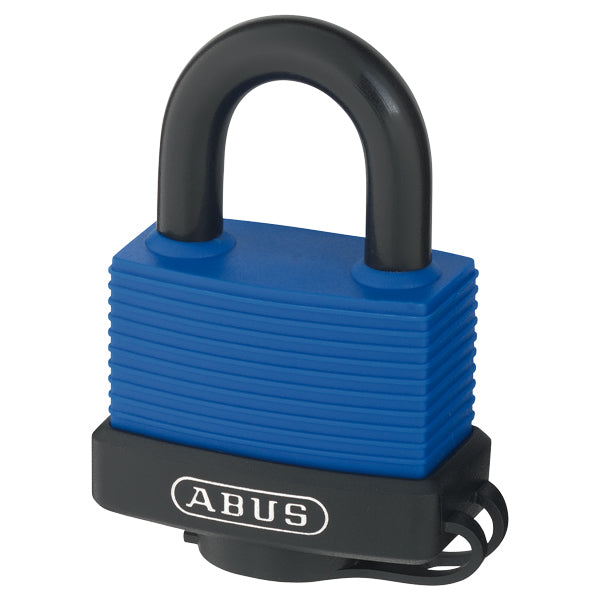 Abus, Hængelås med hærdet bøjle, plast forseglet 45mm, 53mm x 28mm x 73mm