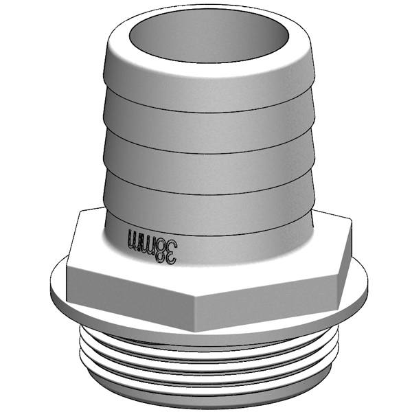 Trudesign, slangkoppling 1 1/2" 38mm vit, för y-ventil, CE-märkt