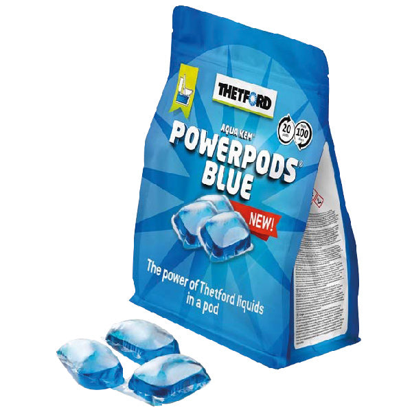 Thetford, PowerPods® Blue doseringstabletter 20 stk - Enkeltdosis til affaldstank