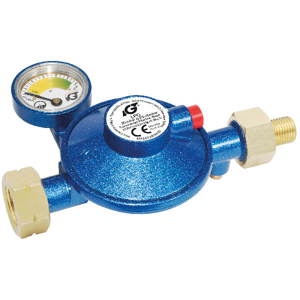 IGT, Gasregulator EN16129-DM med manometer, 30 mbar, 1/4”V, G5, 1094598