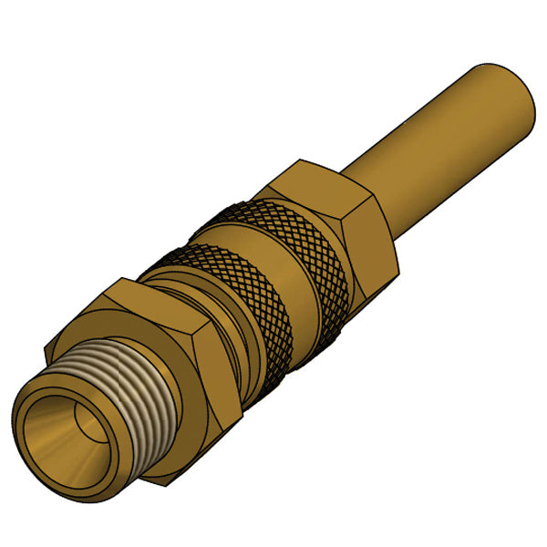 IGT, Gassnabbkoppling Ø8 mm rör - 1/4" utvändig vänstergänga, Mässing