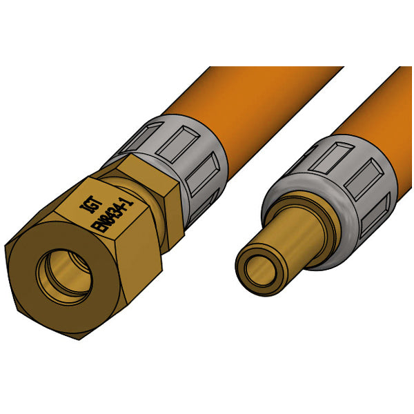 IGT, Gasslang 1,2 m, Ø8 mm rör + 8 mm anslutning, EN 16436-2