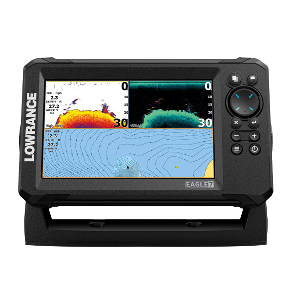 Lowrance, Eagle 7 SplitShot HD Fishfinder med givare, 12V