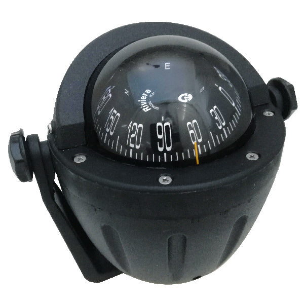 Riviera, Fästmonterad Compass Zenith 3”, Svart, Ø 80 mm, 12V