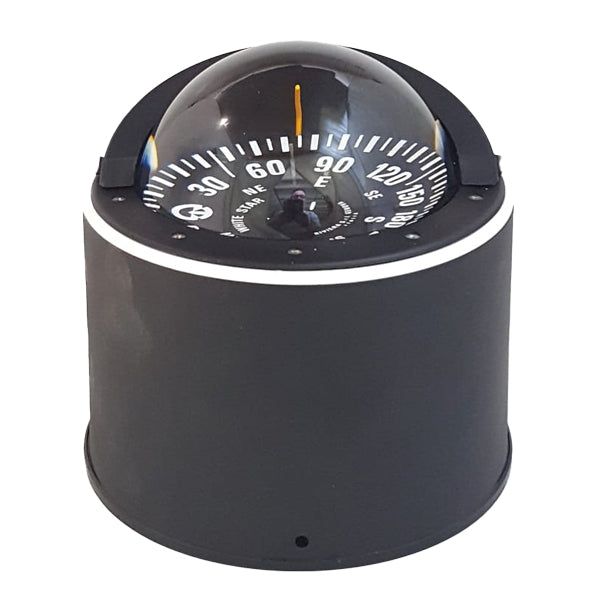 Riviera, Piedestal Compass White Star 5, svart, Ø 130 mm, 12V, MED 2014/90/EU