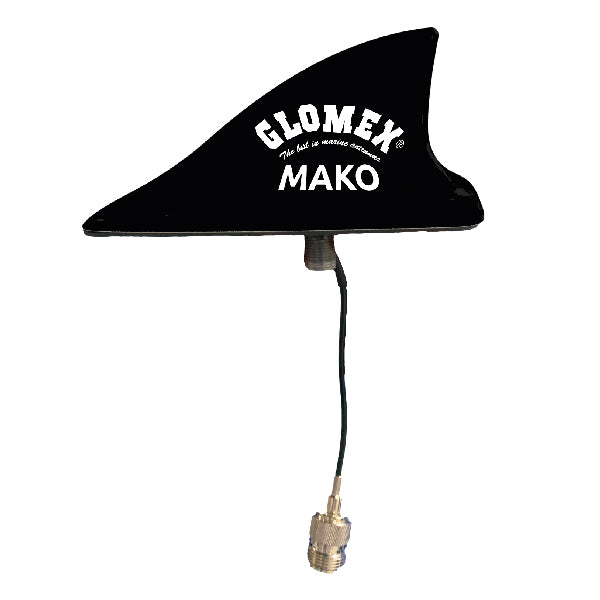 Glomex, Mako VHF antenne, sort, 8 m kabel med stik PL259, 3,0 dB, 140 x 70 x 61 mm