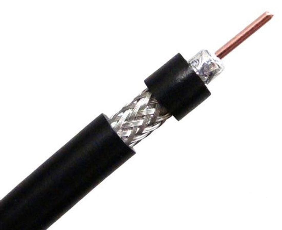 1852, VHF-kabel RG58 superlågförlust svart, 6mm, 100 m