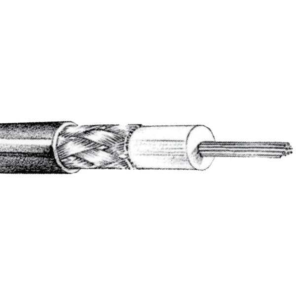 1852, VHF-kabel RG58C/U lågförlustimpedans, 50 ohm, vit, 100 m, 6 mm²