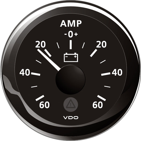 Vdo amp.meter 60a, sort ø52mm