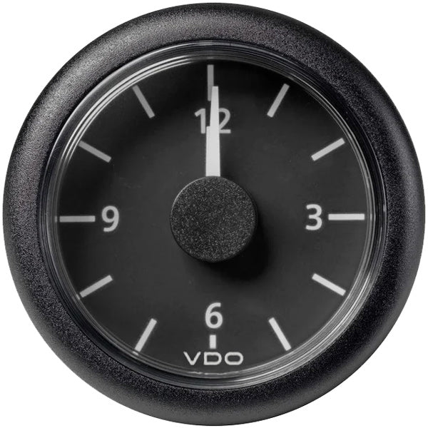 Vdo ur 12v, sort ø52mm