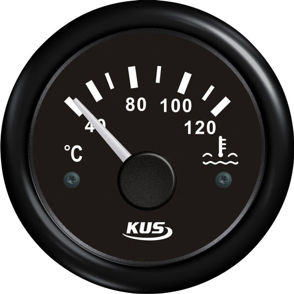 Kus, Temperaturmätare för kylvatten, 40-120°C, Svart, 12/24V, IP67