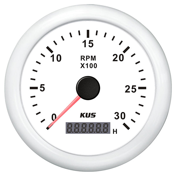 Kus, Varvräknare för diesel, vit, 0-3000, IP67, 12/24V