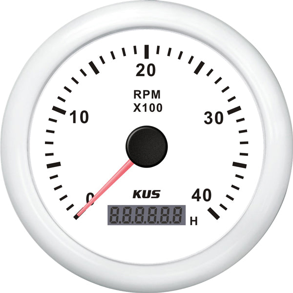 Kus, Varvräknare Diesel, 0-4000, Vit, 12/24V, IP67