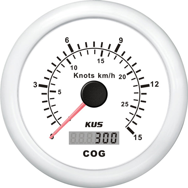 Kus, GPS Speed 0-15knob, hvid, 32-kanals højtydende antenne, IP67