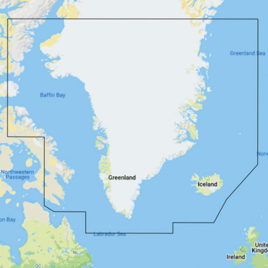 C-Map, Y040 Upptäck Grönland - HRB-karta, kustområden