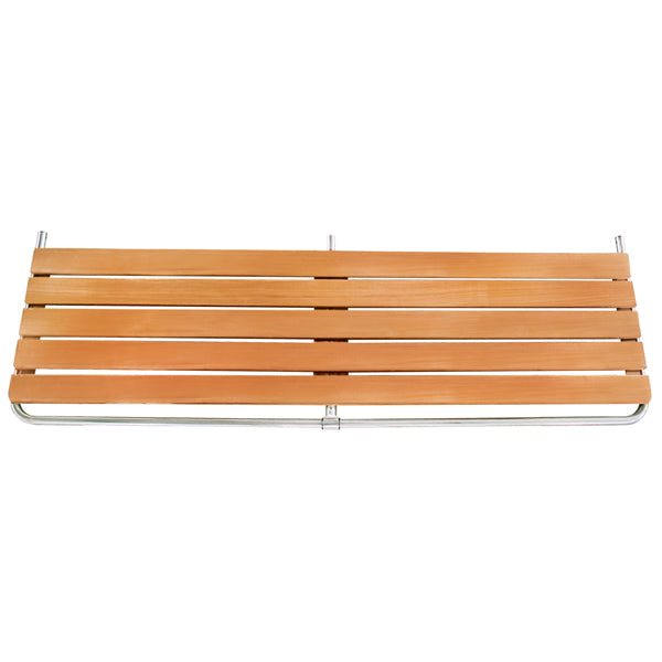 Badeplatform L-170cm D-55cm Ø25mm rør, AISI 316 rustfrit stål med teak