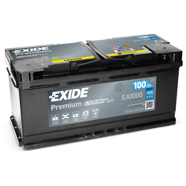 Exide, Startbatteri Premium, 100 Amp, EA1000, 900 CCA, 22,6 kg