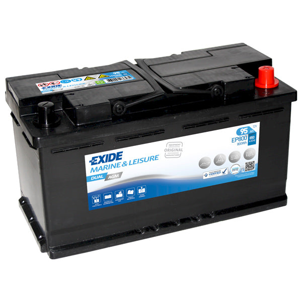 Exide, Dual AGM batteri, 95 Amp, EP800