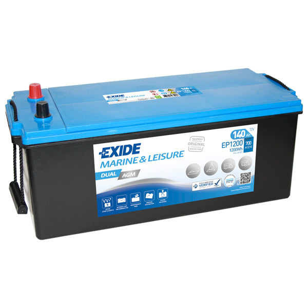 Exide, Dual AGM batteri 140 Amp, 700 CCA, EP1200