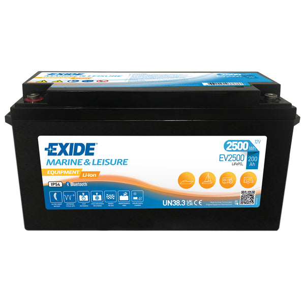 Exide, EV2500 litiumbatteri 200A 12,8V 2500Wh - 25,7 kg