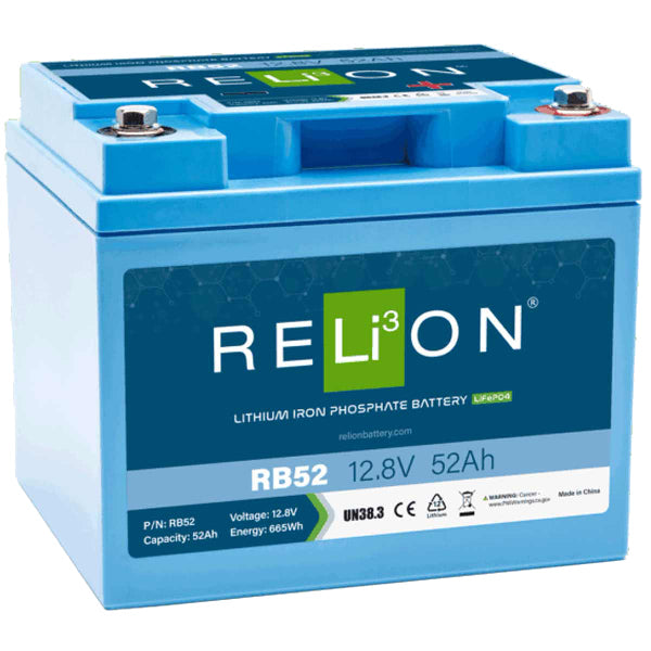 RELiON, LiFePO4-batteri RB52, 52Ah 12,8V, 640W