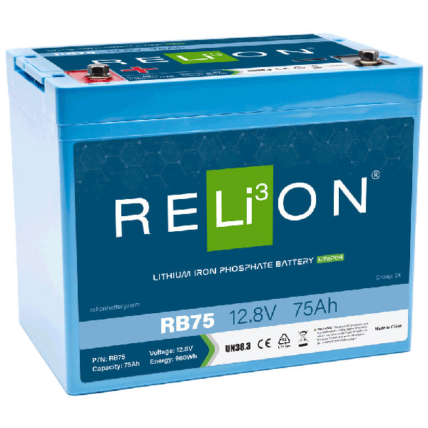 RELiON, LiFePO4-batteri RB75, 75Ah 12,8V