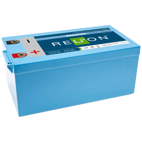 RELiON, LiFePO4-batteri RB24V100, 100Ah 25,6V, 24V, 2560W, 27,7 kg