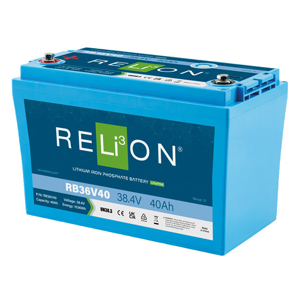 RELiON, LiFePO4-batteri RB36V40, 40AH 38,4V, 1536W