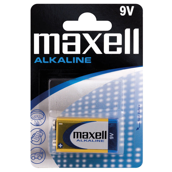 Maxell, Alkaline 9V / 6LR61 Batteri (1 stk), 9 V