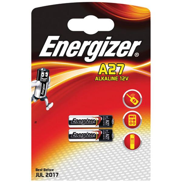 Energizer, A27 Alkaliskt batteri 12V, 2 st, 10 g