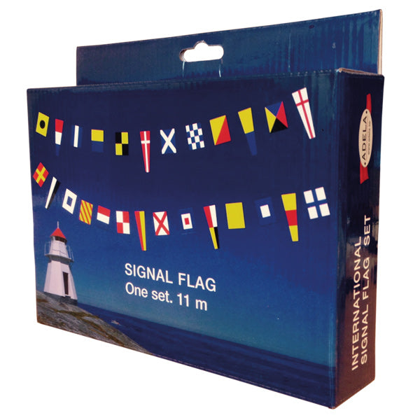 Adela, Signalflagga set 36 st, 11 m lina, 15x18 cm flagga, 10x30 cm vimpel