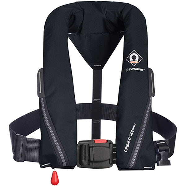 Crewsaver, Crewfit Sport räddningsväst 165N, Svart, 40-155 cm bröstmått, ISO 12402-3