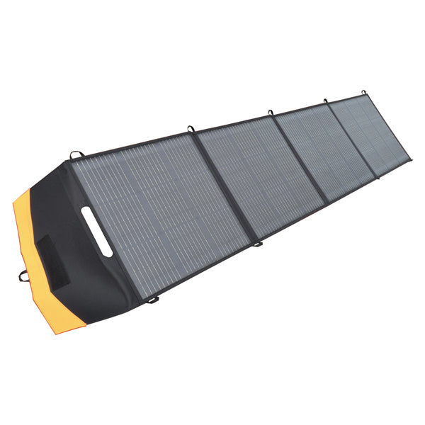 1852, Foldbart solcellepanel m/regulator, 200W, 10A/20A, USB-udgange, 55x244,8 cm