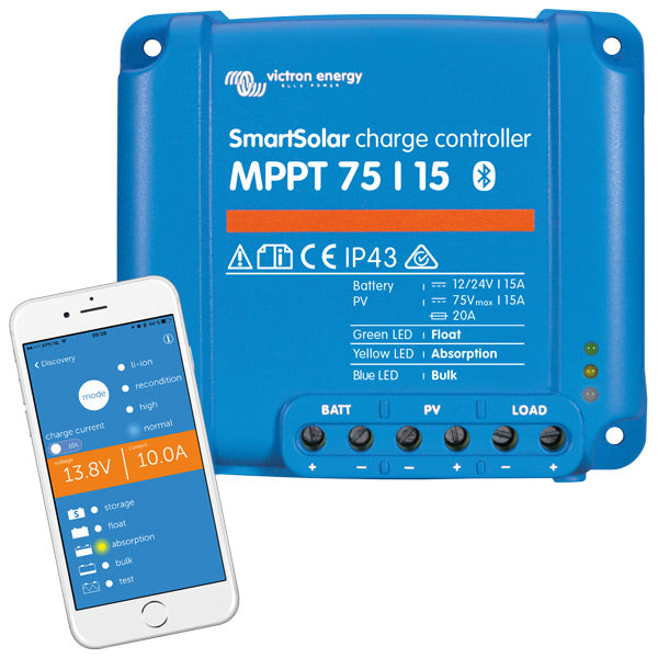 Victron, MPPT Regulator med Bluetooth, 145WP 12V / 290WP 24V, 10A