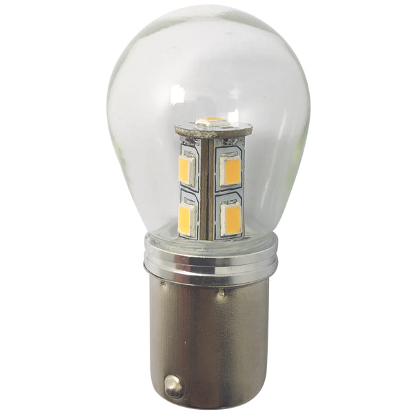 1852, LED pære BA15S Ø25x48mm 10-36Vdc dimmable, 1,6W, 2 stk