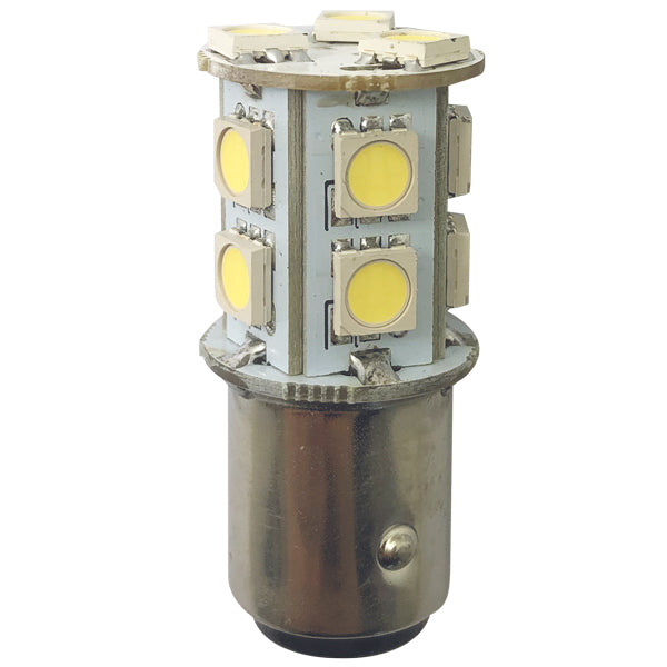 1852, LED lanterne pære BAY15D Ø19x43mm 10-36Vdc, 2 stk, 2,2 W, 2700K, 160 Lumen