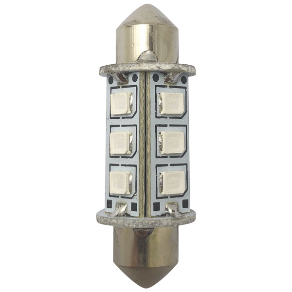 1852, LED pinolpære 37mm 10-36Vdc grøn, 2 stk, 1,2 W, 120 lumen