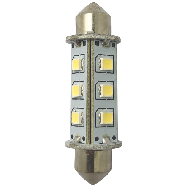 1852, LED navigation pære, 42 mm, 10-36 Vdc, 2 stk, 6000 Kelvin, 120 Lumen