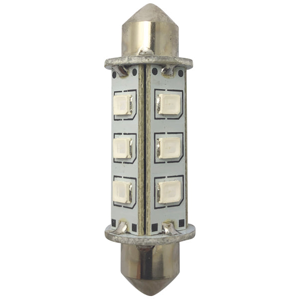 1852, LED pinolpære 42mm 10-36Vdc grøn, 2 stk, 1,2 W, 120 lumen