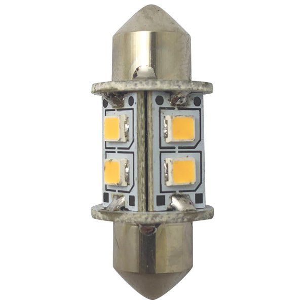 1852, LED Pinolpære 31mm 10-36Vdc Omni, 2 stk, 0,8 W, 2700K, 70 Lumen