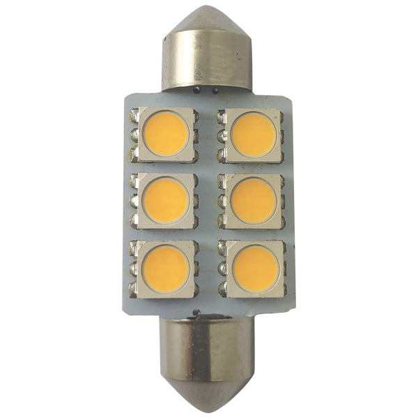 1852, LED pinolpære 37mm 10-36Vdc, 2 stk, 1,2 W, 2700K, 80 lumen