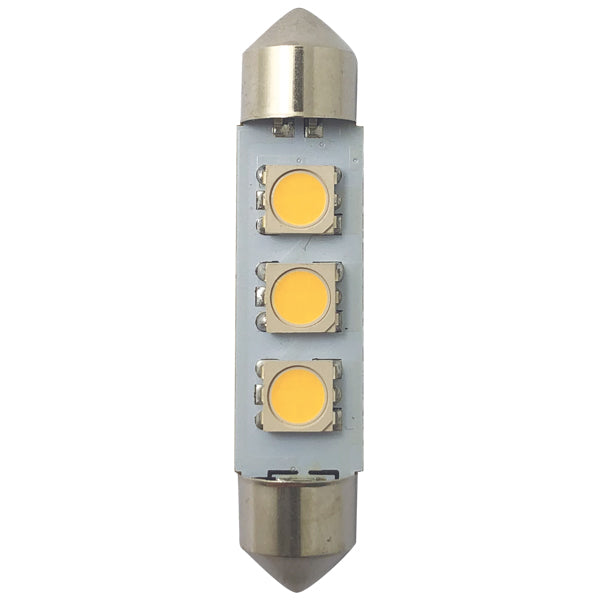 1852, LED pinolpære 42mm 10-36Vdc, 2 stk, 0,6 W, 2700K, 40 Lumen