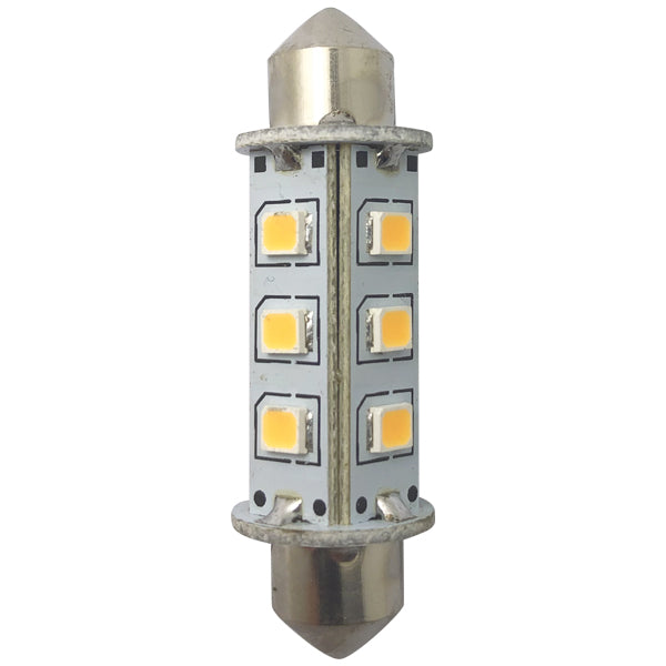 1852, LED Pinolpære 42mm 10-36Vdc Omni, 2 stk, 1,2 W, 2700K, 100 Lumen