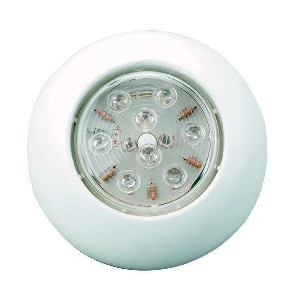 LED-taklampa - utanpåliggande, 16 LED, 12V, Ø 110 mm, Höjd 45 mm