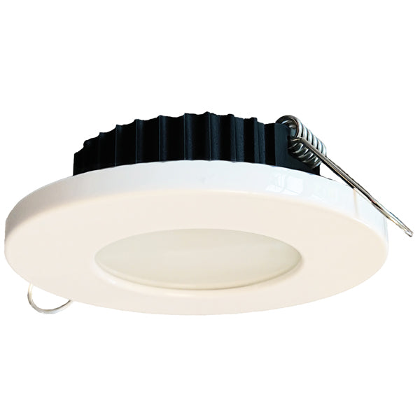 Casolux, Rikke inbyggd spot 10-32V, vit plast, IP65, 3000K, 70 lumen, Ø 72 mm