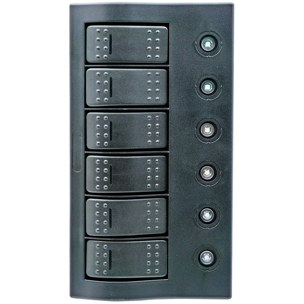 1852, El-panel 5 kontakter med automatsikring og LED, IP65, 180 mm