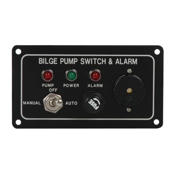 Akkustisk pumpepanel med alarm, 12V, 114 mm x 63,5 mm