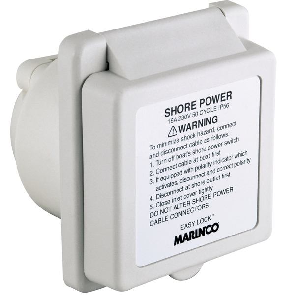 Marinco, Landstrømsstik firkantet, 16 Amp, 230 V, IP56